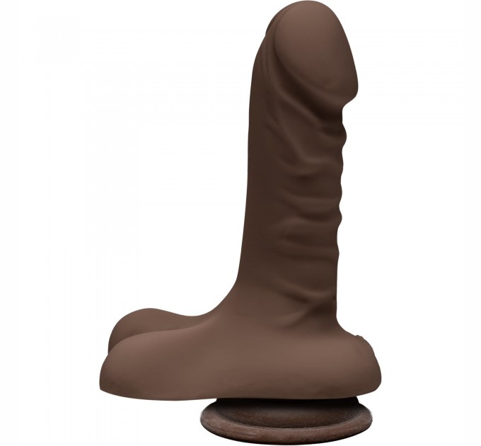 Фаллоимитатор Doc Johnson The D - Super D - 6 Inch With Balls - ULTRASKYN - Chocolate, диаметр 3,8см