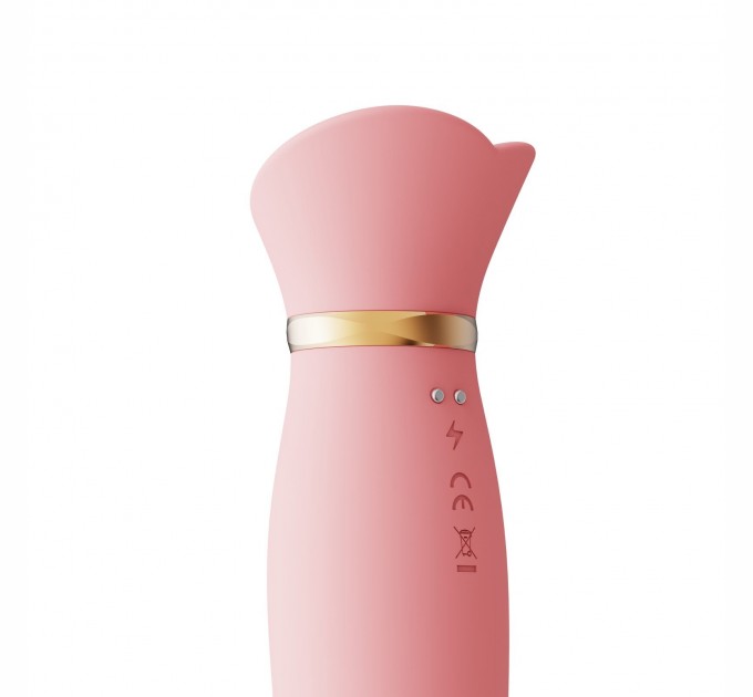 Вибратор с подогревом и вакуумной стимуляцией клитора Zalo - ROSE Vibrator Strawberry Pink