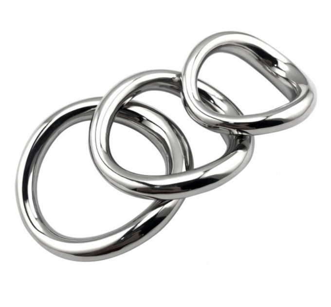 Стальное эрекционное кольцо на головку пениса Bdsm4u Curved Penis Ring Small