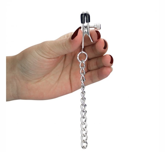 Зажимы для сосков и клитора с красными кисточками Lovetoy Nipple Clit Tassel Clamp With Chain