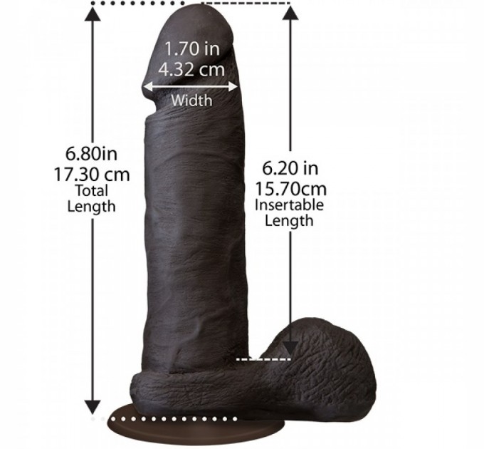 Фаллоимитатор Doc Johnson The Realistic Cock 6 inch Black - ULTRASKYN, Vac-U-Lock, диаметр 4,3см