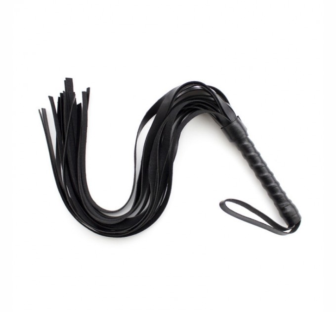 Плеть с рукояткой для ролевых игр Flirt Whip Bound Leather Black Bdsm4u