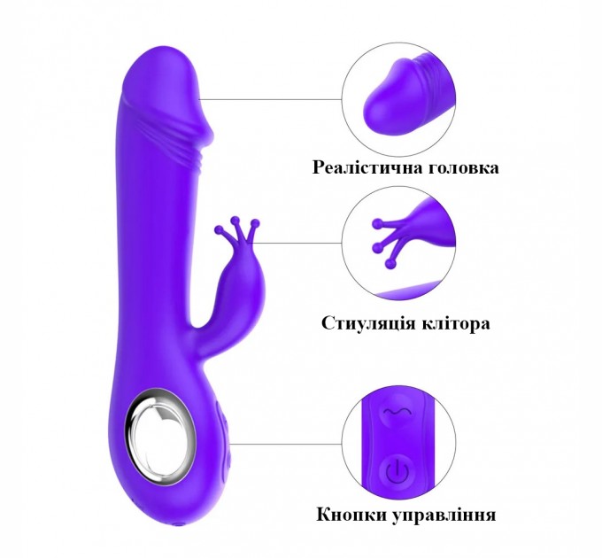 Вибратор Pretty Love с ротацией и интеллектуальной системой подогрева фиолетовый USB