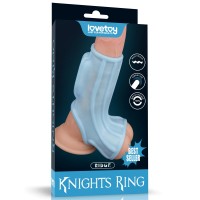 Насадка на пенис Lovetoy Vibrating Ridge Knights Ring with Scrotum Sleeve Blue