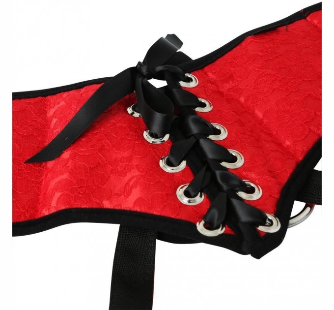 Трусы для страпона Sportsheets   Красный Lace Satin Corsette