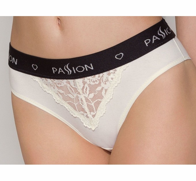 Трусики с широкой резинкой и кружевом Passion PS001 PANTIES Белый S