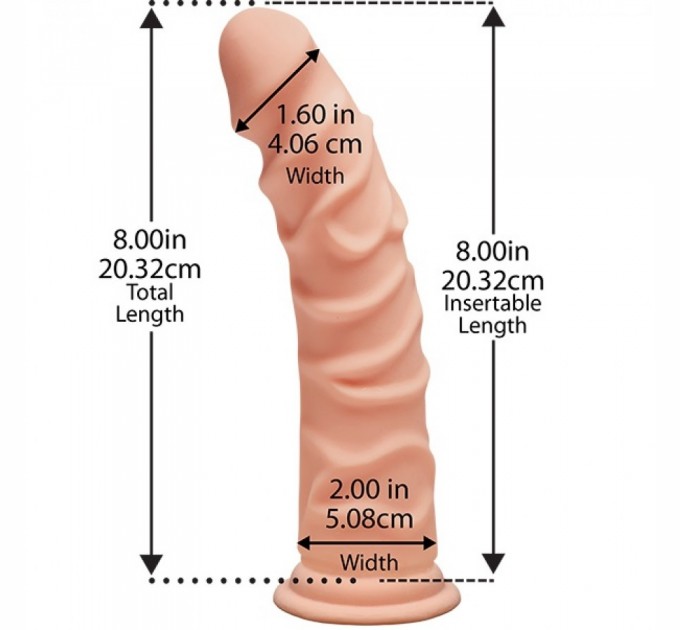 Фаллоимитатор Doc Johnson The D - Ragin D - 8 Inch Without Balls - ULTRASKYN, диаметр 5,1см