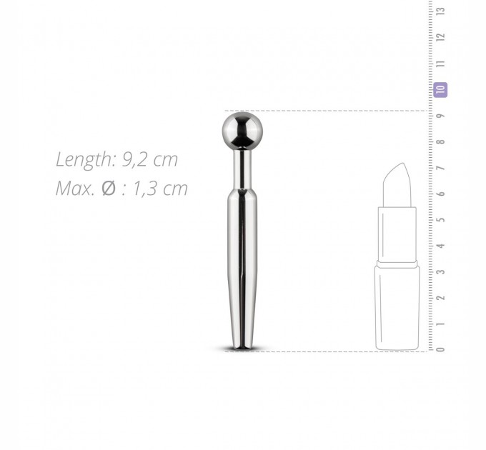 Полый уретральный стимулятор Sinner Gear Unbendable - Hollow Penis Plug длина 7.5см диаметр 12мм