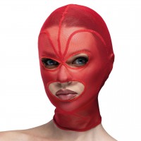 Маска сердце сетка с открытым ртом и глазами Feral Feelings Hearts Mask Red