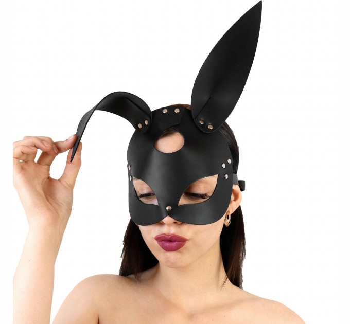 Кожаная маска Зайки Art of Sex Bunny mask Черный