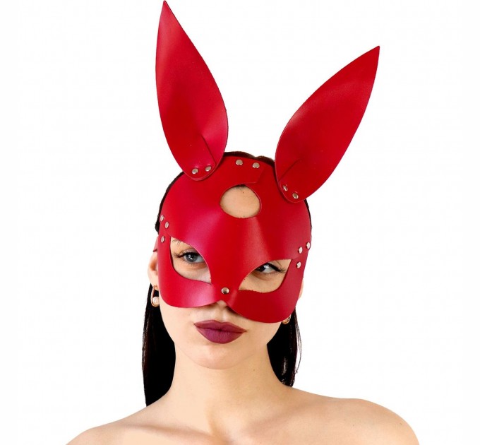 Кожаная маска Зайки Art of Sex Bunny mask Красный