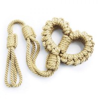 Бежевые наручники из хлопковой веревки серии Bdsm4u Rope Restraint