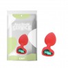 Силиконовая анальная пробка с зеленым кристаллом Love Red Diamond Plug Small Cnt