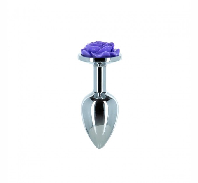 Металлическая анальная пробка Lux Active с розой - Rose Anal Plug - Purple вибропуля в подарок