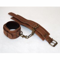 Кожаные наручники Премиум Scappa Коричневые HC-17
