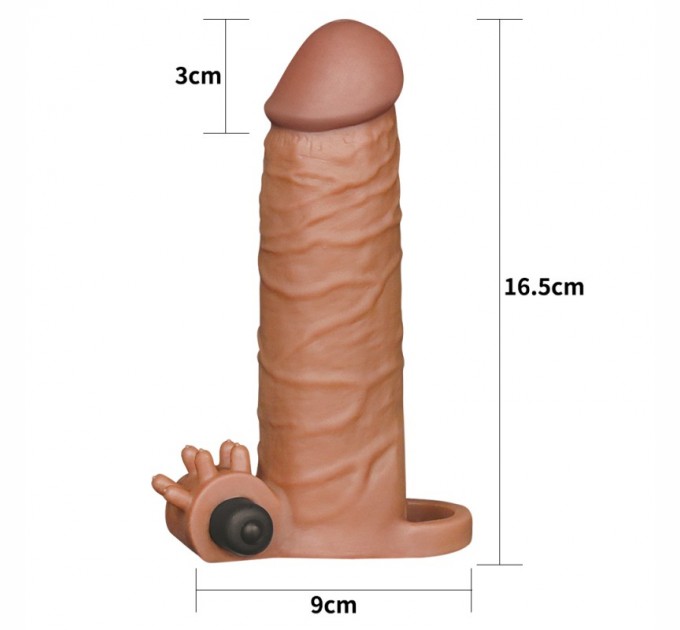 Удлиняющая вибронасадка на пенис Lovetoy Pleasure X Tender Vibrating Penis Sleeve
