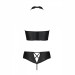 Комплект из эко-кожи бра и трусики с имитацией шнуровки Passion Nancy Bikini black L/XL