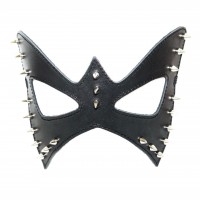 Кожаная маска с шипами Scappa Черная М-15