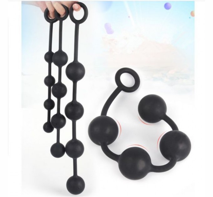 Гигантские анальные шарики Bdsm4u Silicone Anal Pull Ball Plug Large