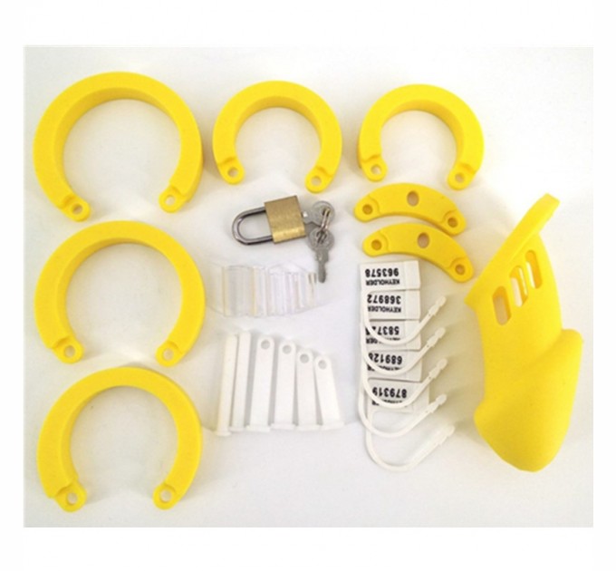 Мужское силиконовое устройство целомудрия CB-6000 Silicone Yellow Bdsm4u