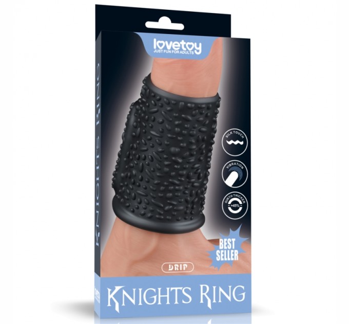 Насадка на пенис Vibrating Drip Knights Ring Black Lovetoy