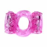 Эрекционное вибро кольцо BOYS of TOYS Vibrating Cock Ring Double Pink BS6700033