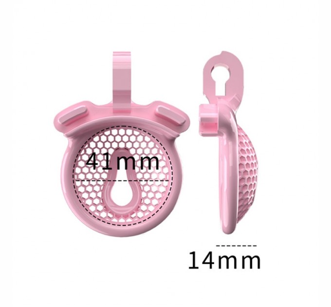 Мужской пояс верности 3D Mini Chastity Cage ZX-1Z Flat Ring Arc-shaped ring Pink Bdsm4u