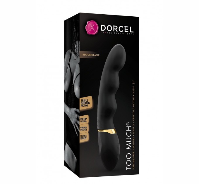 Вибратор ультрастимулирующий Dorcel Too Much Rechargeable Black, гибкий и мощный, 3 вибромотора