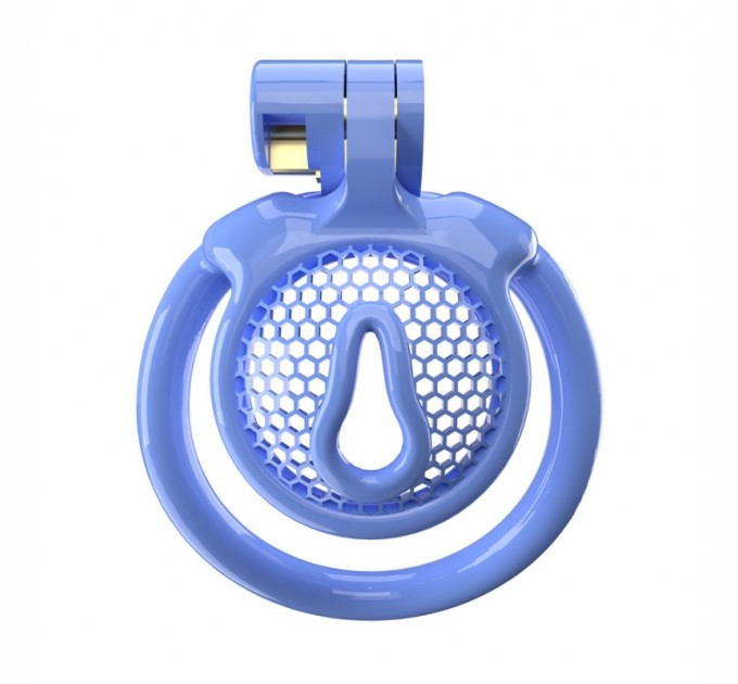 Мужской пояс верности 3D Mini Chastity Cage ZX-1Z Flat Ring Arc-shaped ring Blue Bdsm4u