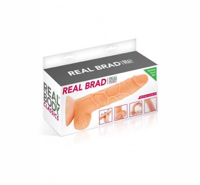 Фаллоимитатор с подвижной крайней плотью Real Body - Real Brad, диаметр 4,5см, TPE