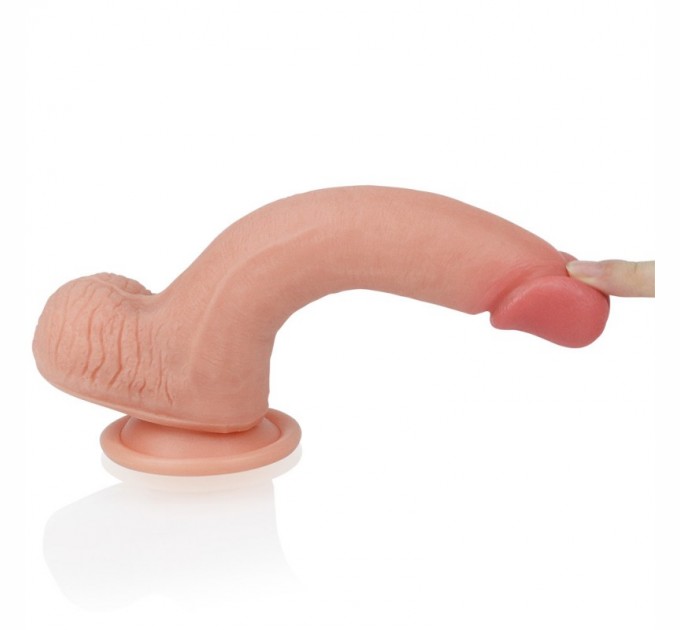 Фаллоимитатор из двойного слоя силикона телесный Lovetoy Dual layered Platinum Silicone Cock