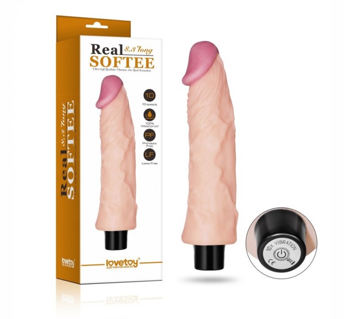 Реалистичный вибратор Lovetoy Real Softee Vibrating Dildo 8.0