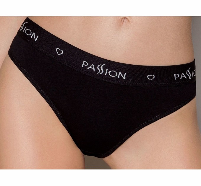 Трусики-слипы из хлопка с эластаном Passion PS004 PANTIES Черный M