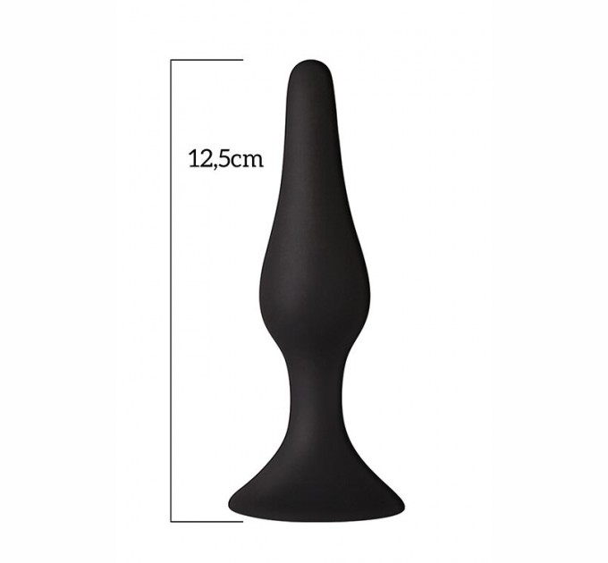 Анальная пробка на присоске MAI Attraction Toys №34 Black длина 12,5см диаметр 3,2см