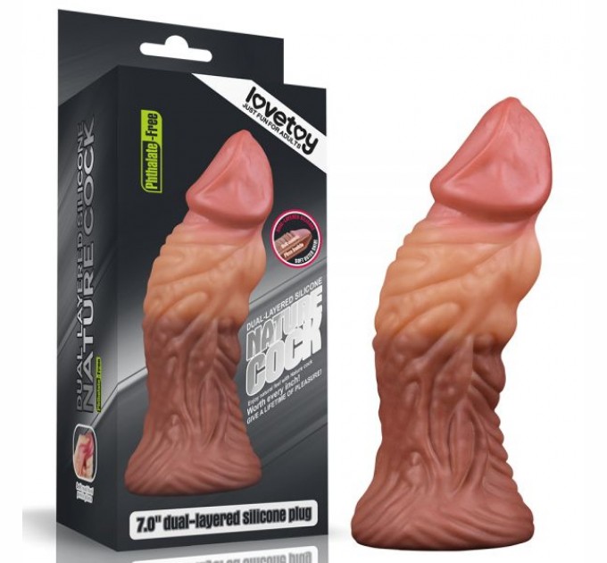 Фаллоимитатор монстр Lovetoy Dual layered Platinum Silicone Plug 7.0