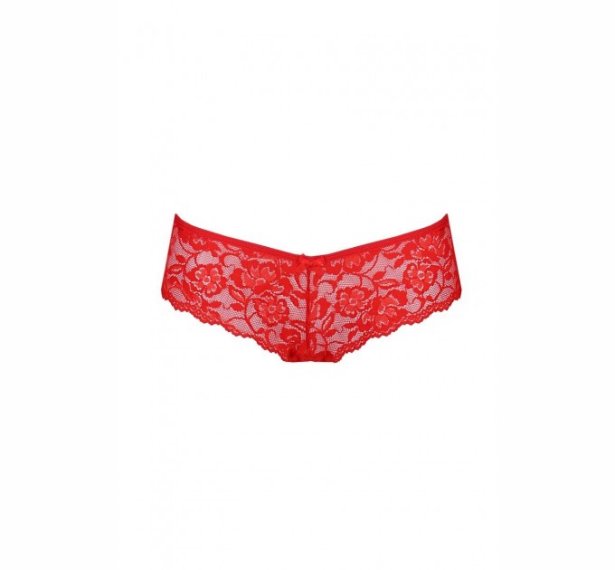 Трусики-бразилиана из цветочного кружева Passion Raja Thong red XXL/XXXL