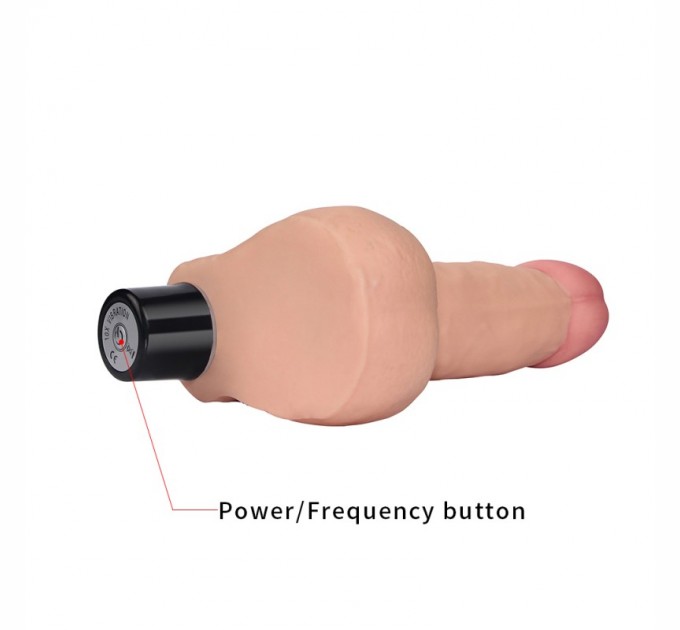 Реалистичный вибратор с мошонкой Lovetoy Real Softee Vibrating Dildo 8.0