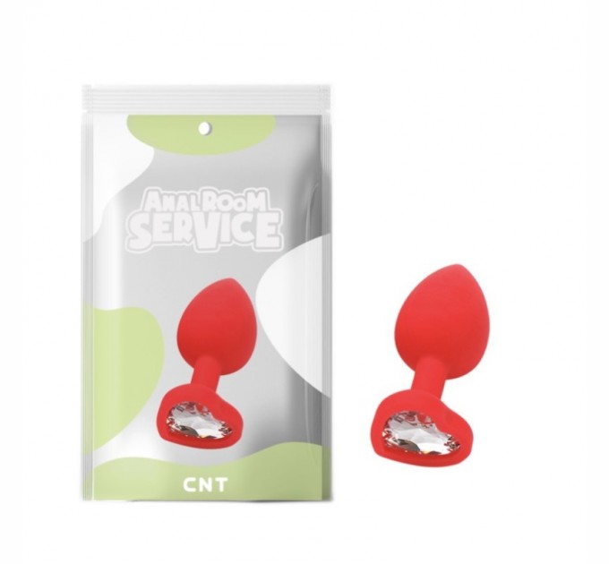 Силиконовая анальная пробка с прозрачным кристаллом Love Red Diamond Plug Small Cnt