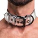 Серебристый ошейник Lovetoy Bondage Fetish Metallic Pup Collar With Leash