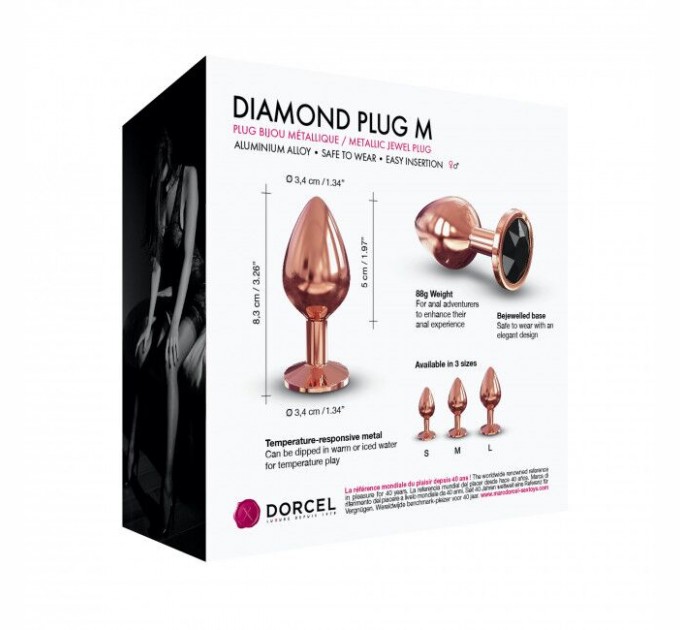 Металлическая анальная пробка с украшением в виде кристалла Dorcel - Diamond Plug M