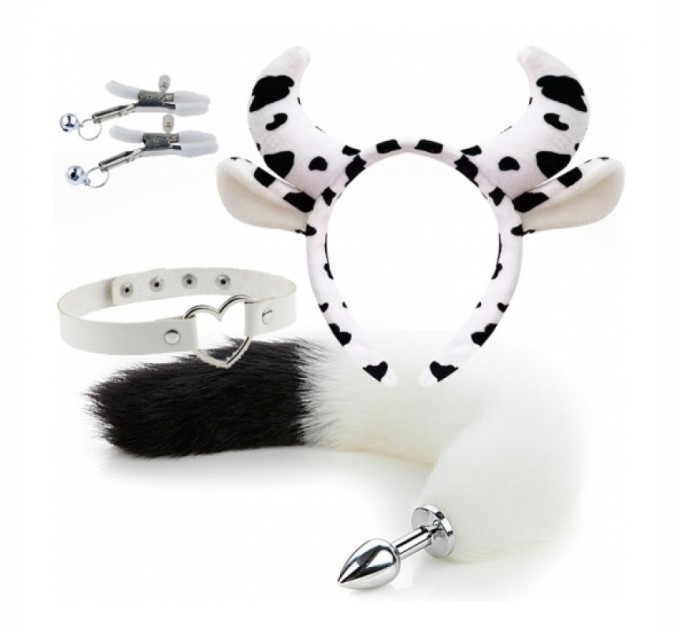 Комплект аксессуаров для взрослых игр Cow Dalmatian Set Bdsm4u