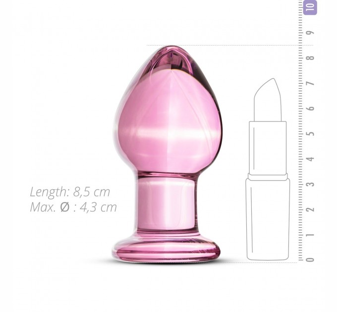 Розовая анальная пробка из стекла Gildo Pink Glass Buttplug No. 27