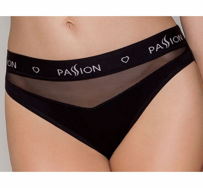 Трусики с прозрачной вставкой Passion PS006 PANTIES Черный M