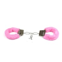 Металлические наручники для секса We Love обшиты розовым мехом