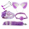 Набор для сексуальных игр Sexy Cat Ears Fox Tail Cosplay Sex Party Accessories Purple Bdsm4u