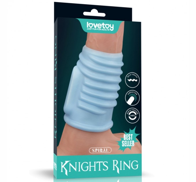 Насадка на пенис Lovetoy Vibrating Spiral Knights Ring Blue