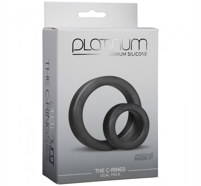 Набор эрекционных колец Doc Johnson Platinum Premium Silicone - The C-Rings - Charcoal