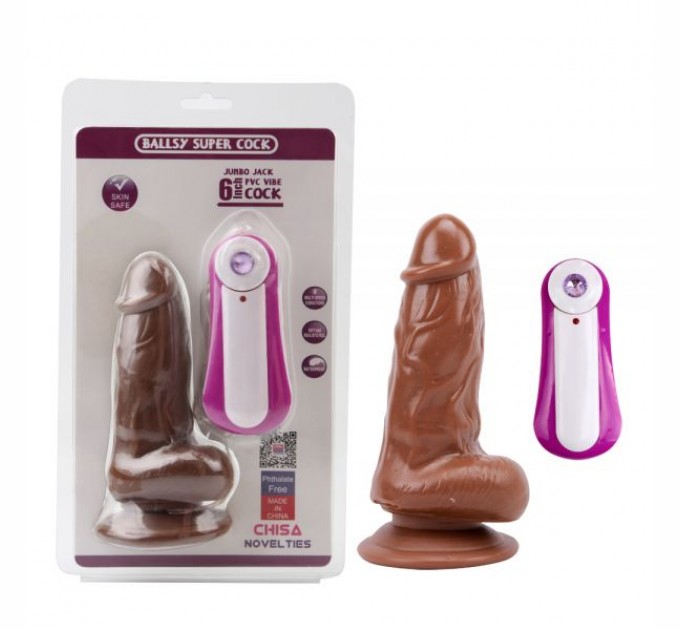 Вибратор конусной формы коричневый Jumbo Jack 6 Vibrating Dildo Chisa