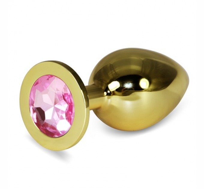 Золотая анальная пробка с светло-розовым камнем Rosebud Anal Plug Large Bdsm4u