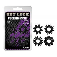 Набор черных эрекционных колец разной формы Chisa Cock Rings Set